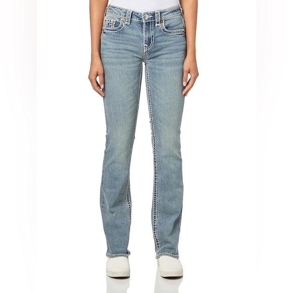 True Religion Billie Mid Rise Straight Saltwater Wash Size 31 - Picture 2 of 14